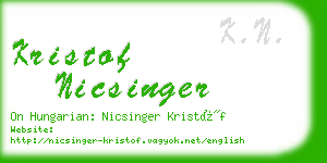kristof nicsinger business card